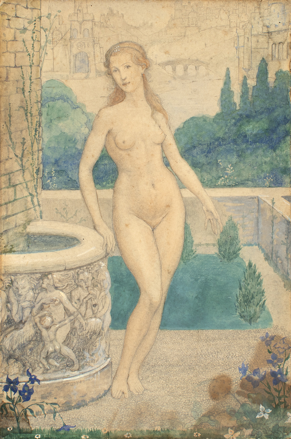   - Femme au paysage médiéval 
